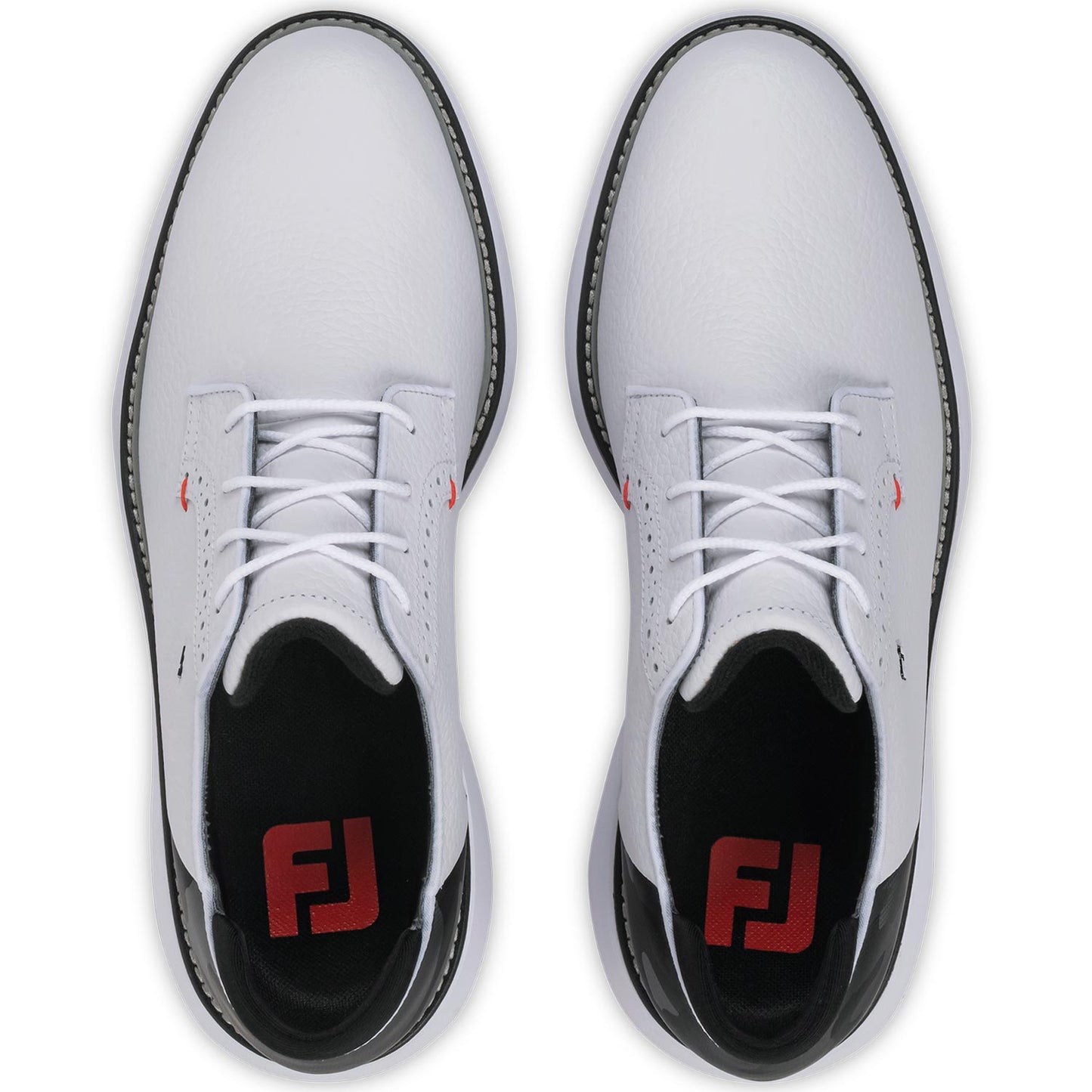 FootJoy FJ Traditions Blucher Golf Shoes White/Black Camo/Cherry Tomato