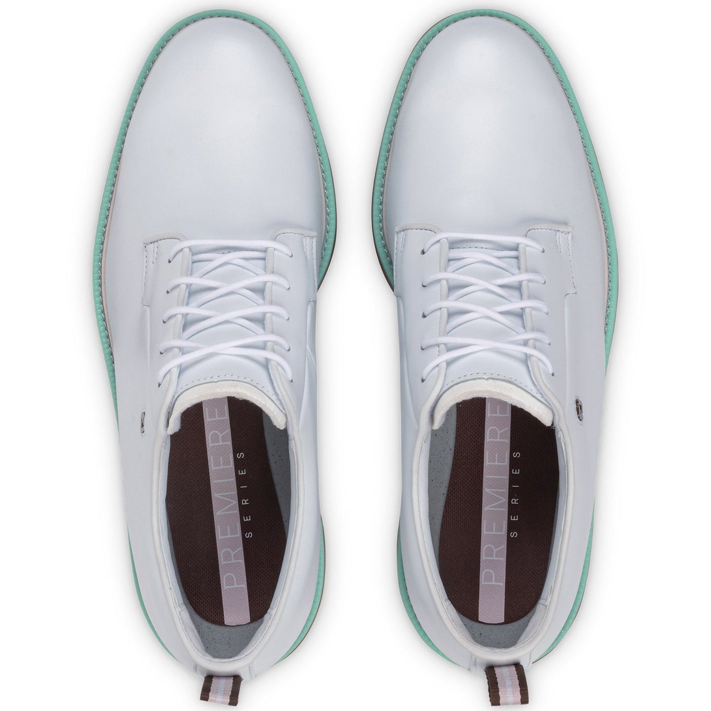 FootJoy Premiere Series Field Golf Shoes White/Chestnut/Aqua Marine