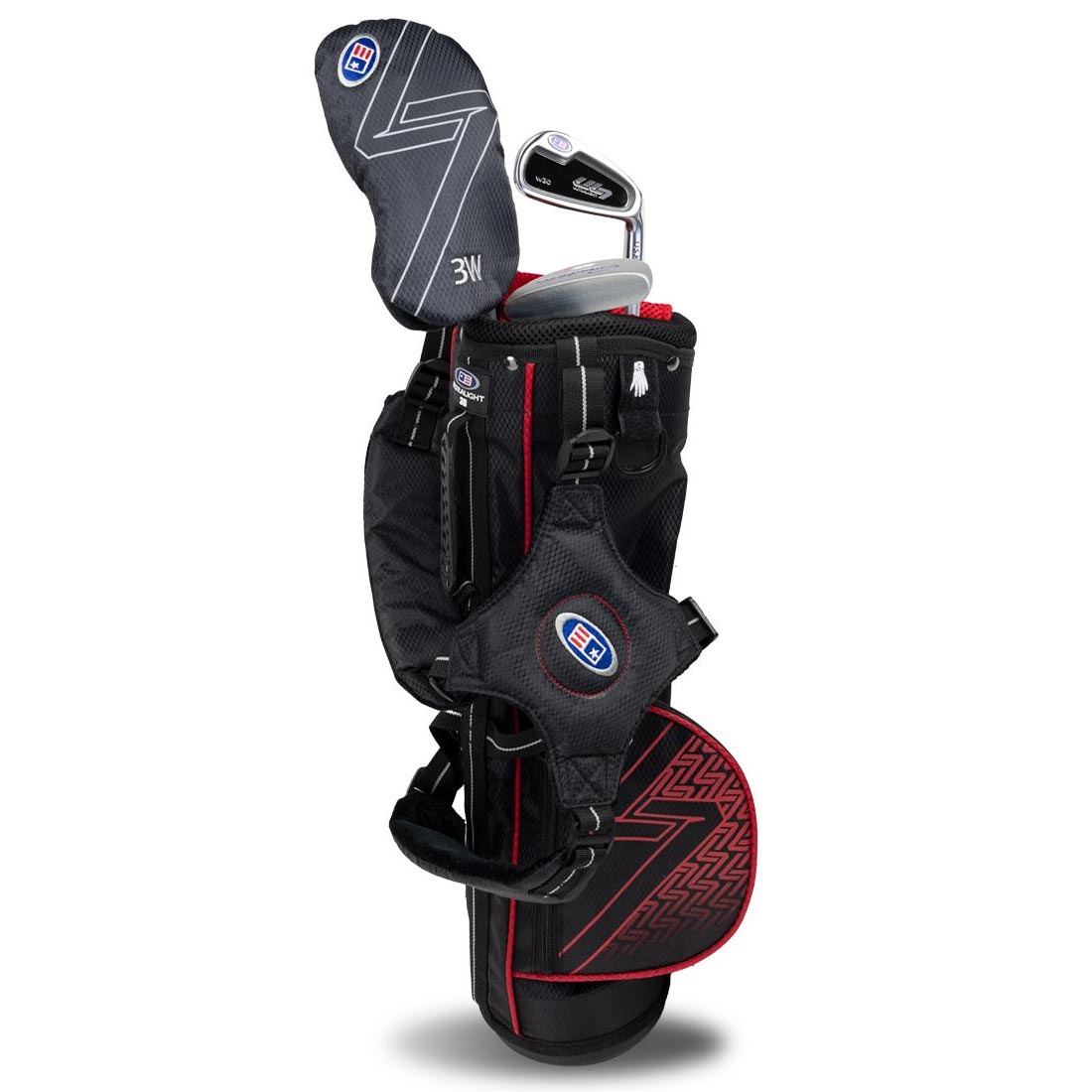 US Kids Golf Juniors UL7-39 3-Piece Complete Set Black/Red
