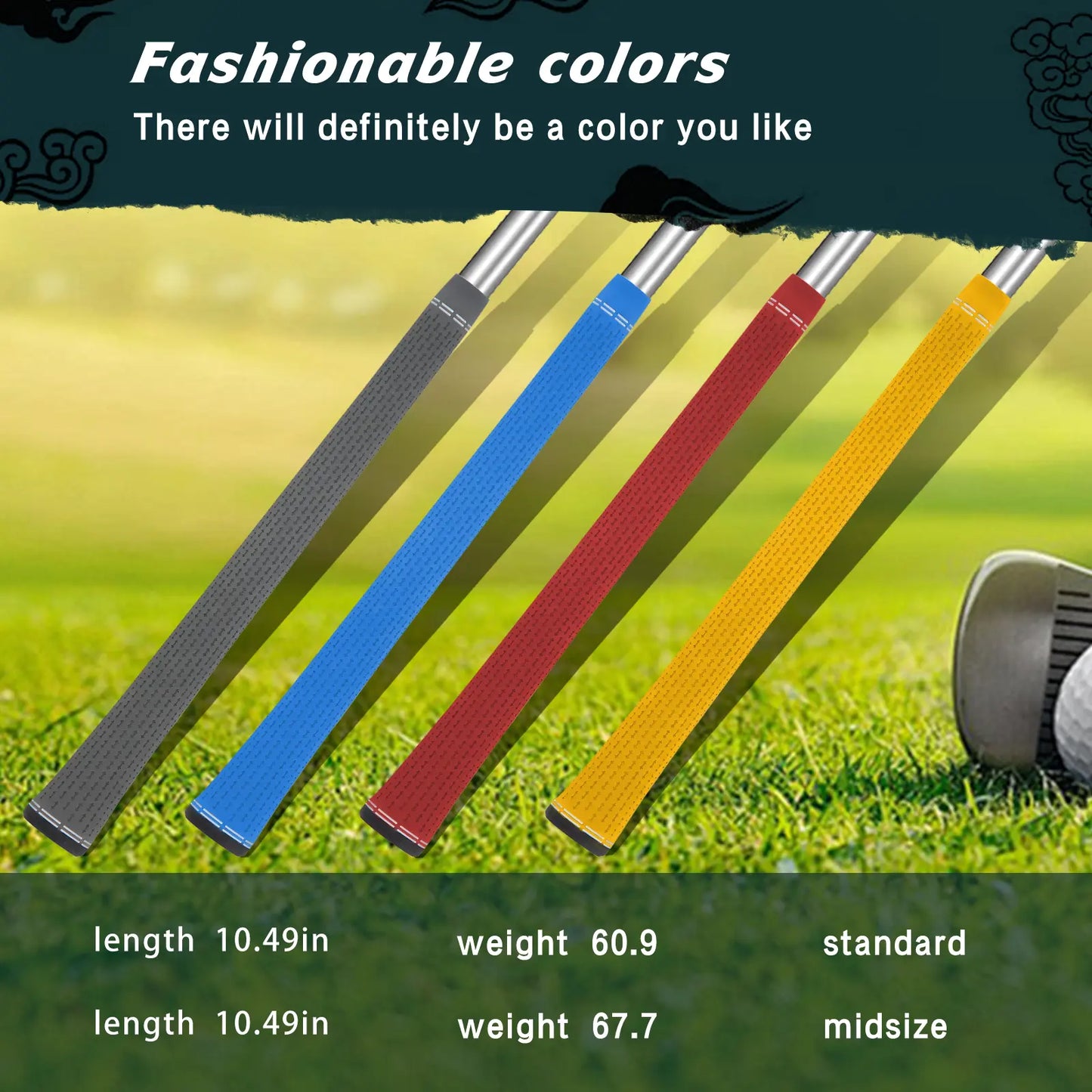 Yamato Single-Color Yellow Golf Grips 8-Pack – Soft, Non-Slip Grip