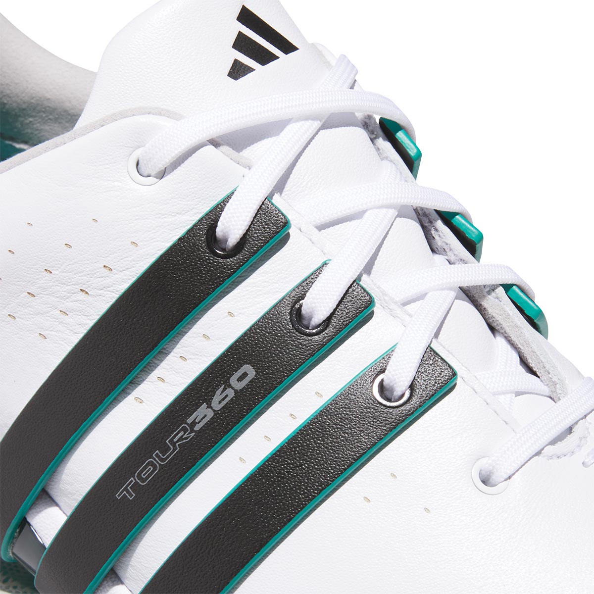 Adidas Tour360 24 Golf Shoes White/Core Black/Aurora Ivy
