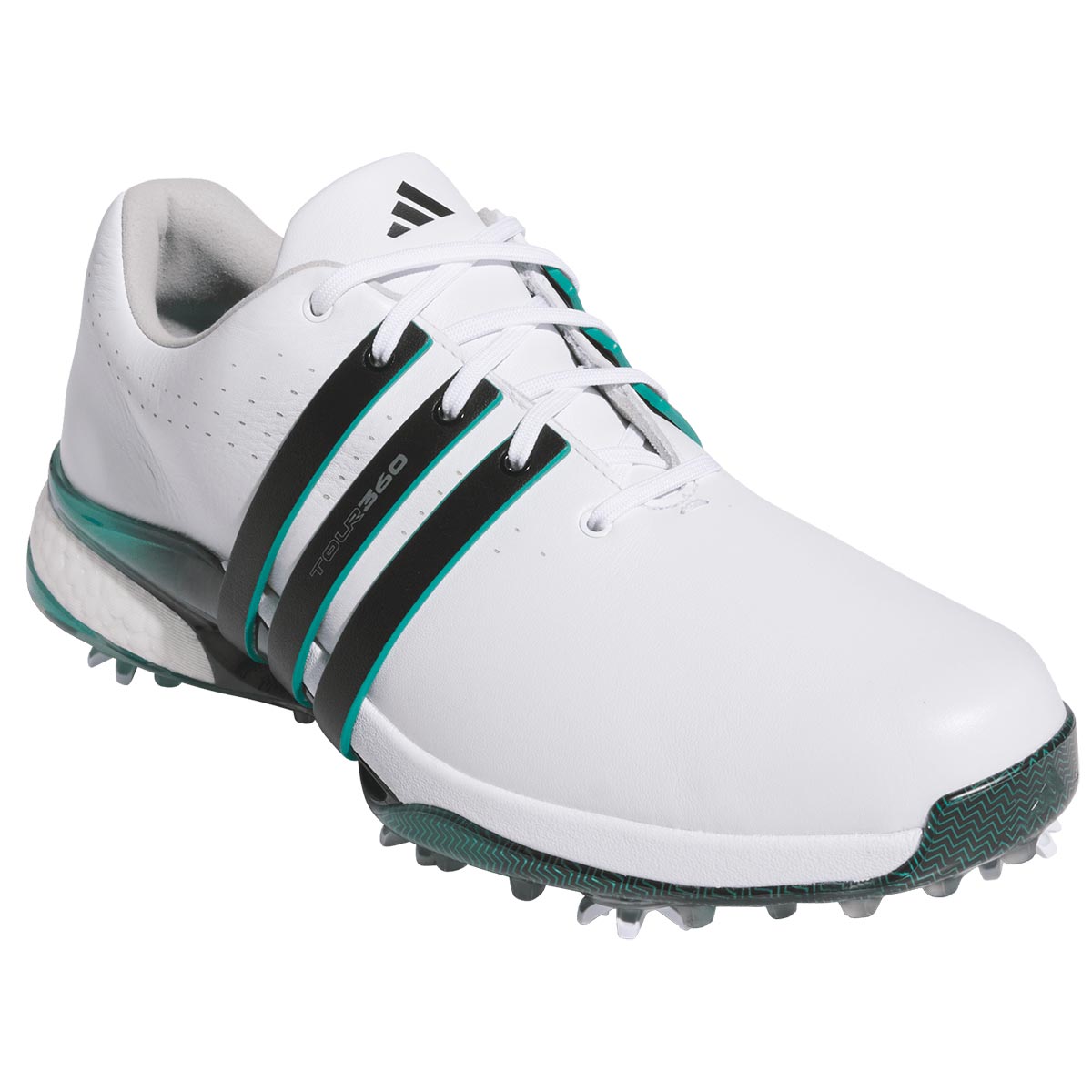 Adidas Tour360 24 Golf Shoes White/Core Black/Aurora Ivy