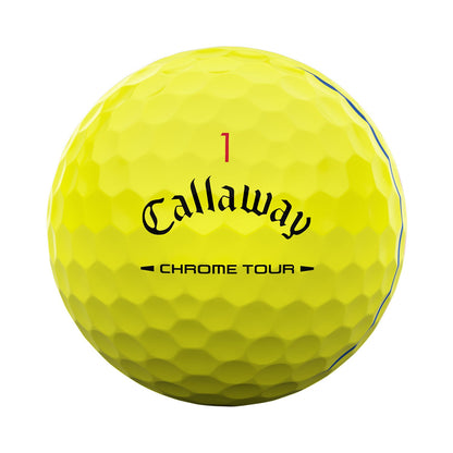 Callaway Chrome Tour Triple Track Yellow Personalized Golf Balls