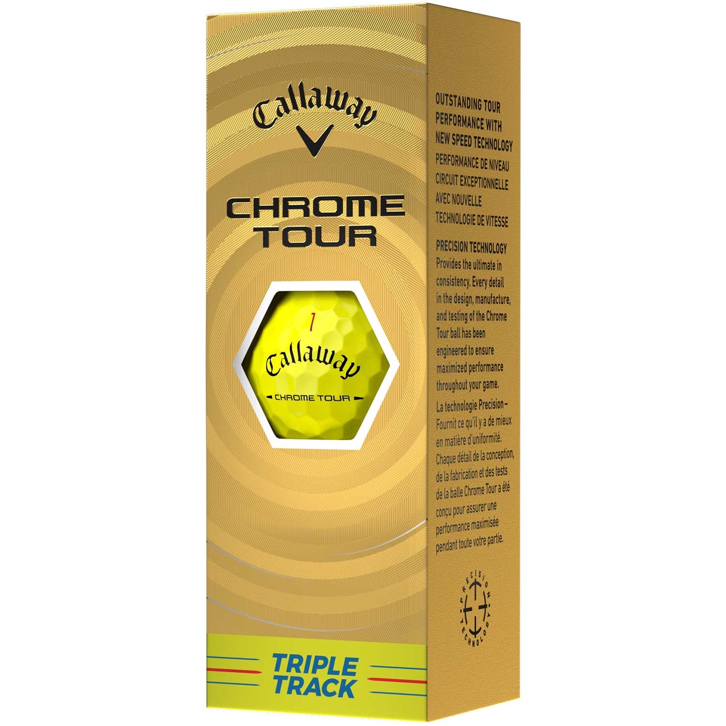 Callaway Chrome Tour Triple Track Yellow Personalized Golf Balls