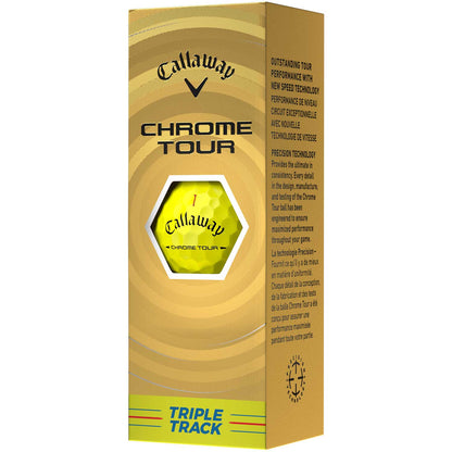 Callaway Chrome Tour Triple Track Yellow Personalized Golf Balls