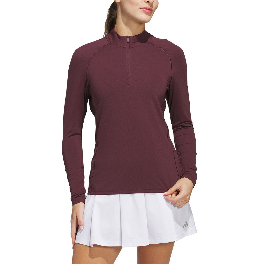 Adidas Women's Ultimate365 Solid 1/4 Zip Golf Mock