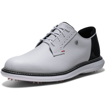 FootJoy FJ Traditions Blucher Golf Shoes White/Black Camo/Cherry Tomato