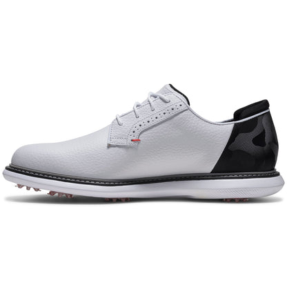 FootJoy FJ Traditions Blucher Golf Shoes White/Black Camo/Cherry Tomato