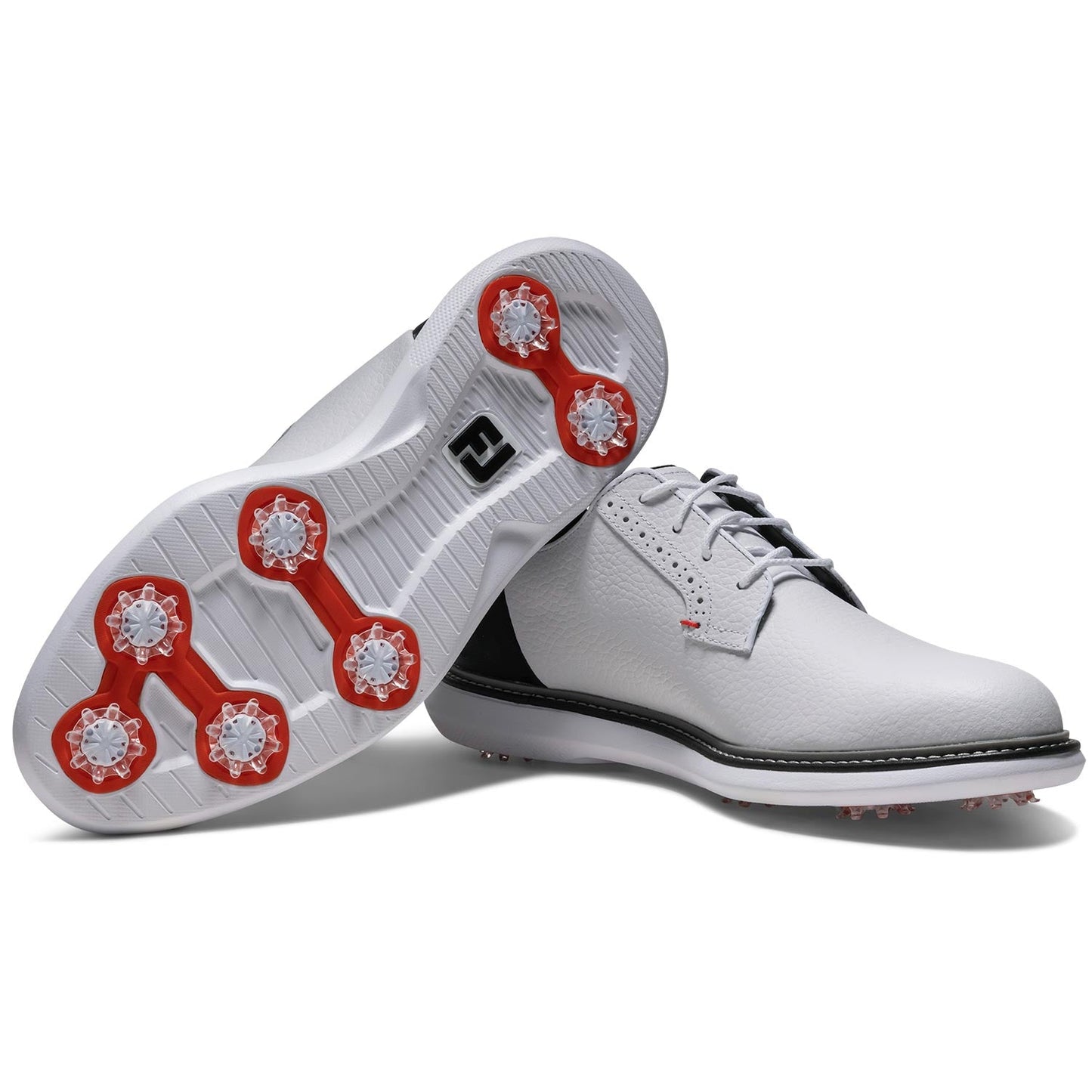 FootJoy FJ Traditions Blucher Golf Shoes White/Black Camo/Cherry Tomato