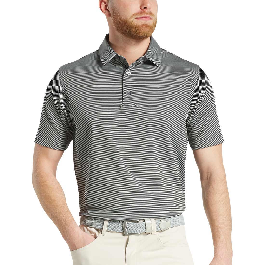 FootJoy MicroFeeder Stripe Lisle Polo