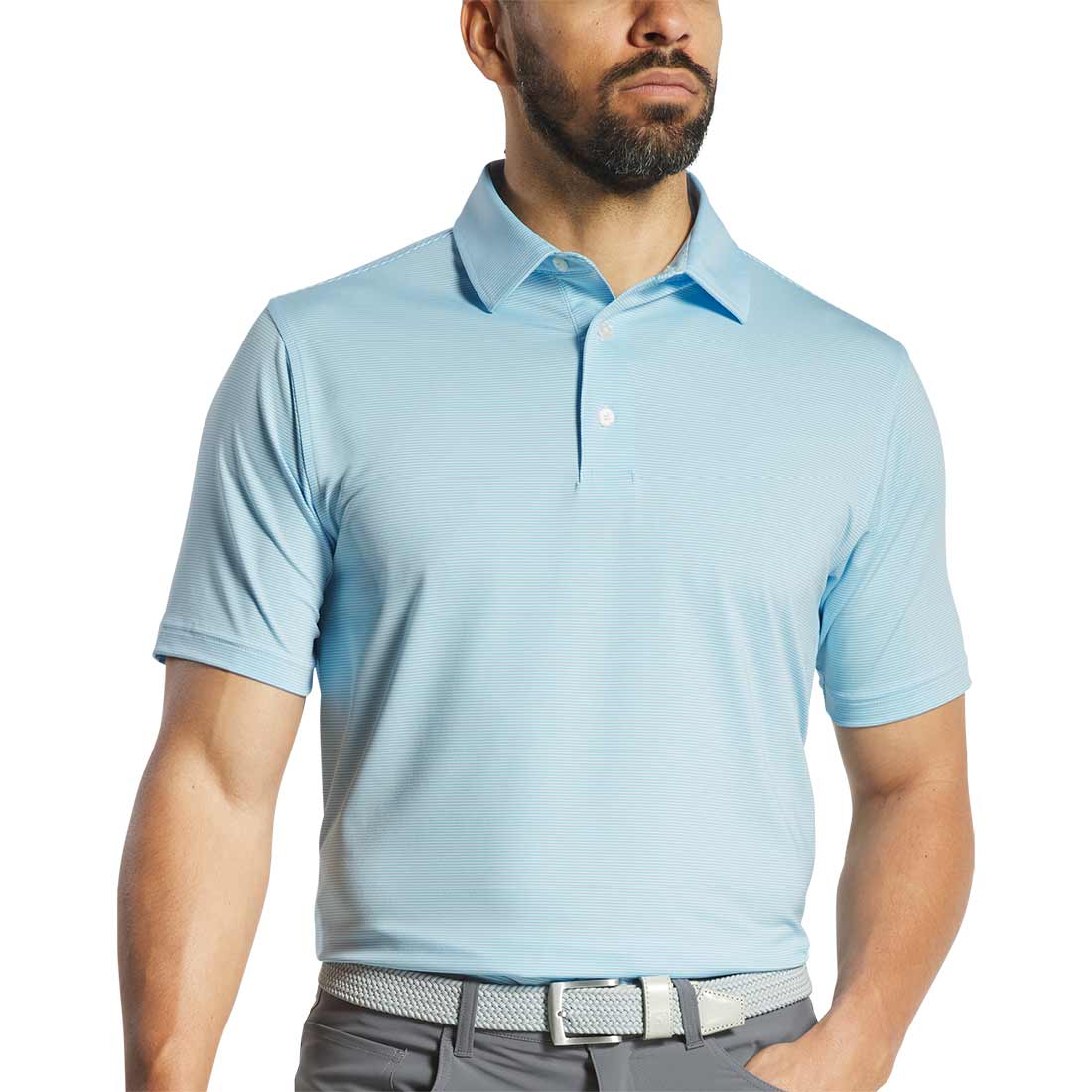 FootJoy MicroFeeder Stripe Lisle Polo