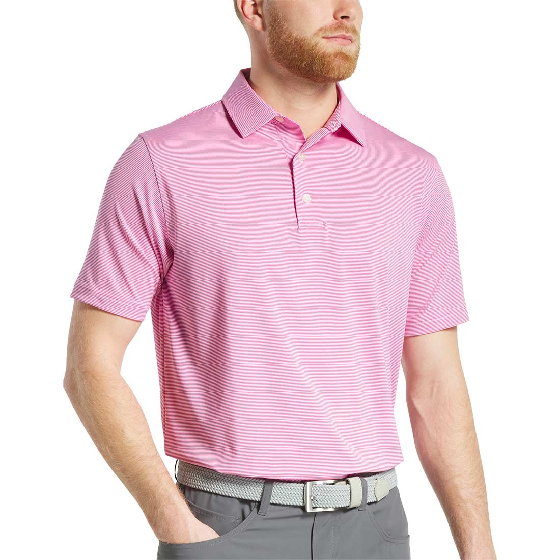 FootJoy MicroFeeder Stripe Lisle Polo
