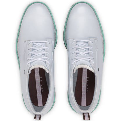 FootJoy Premiere Series Field Golf Shoes White/Chestnut/Aqua Marine