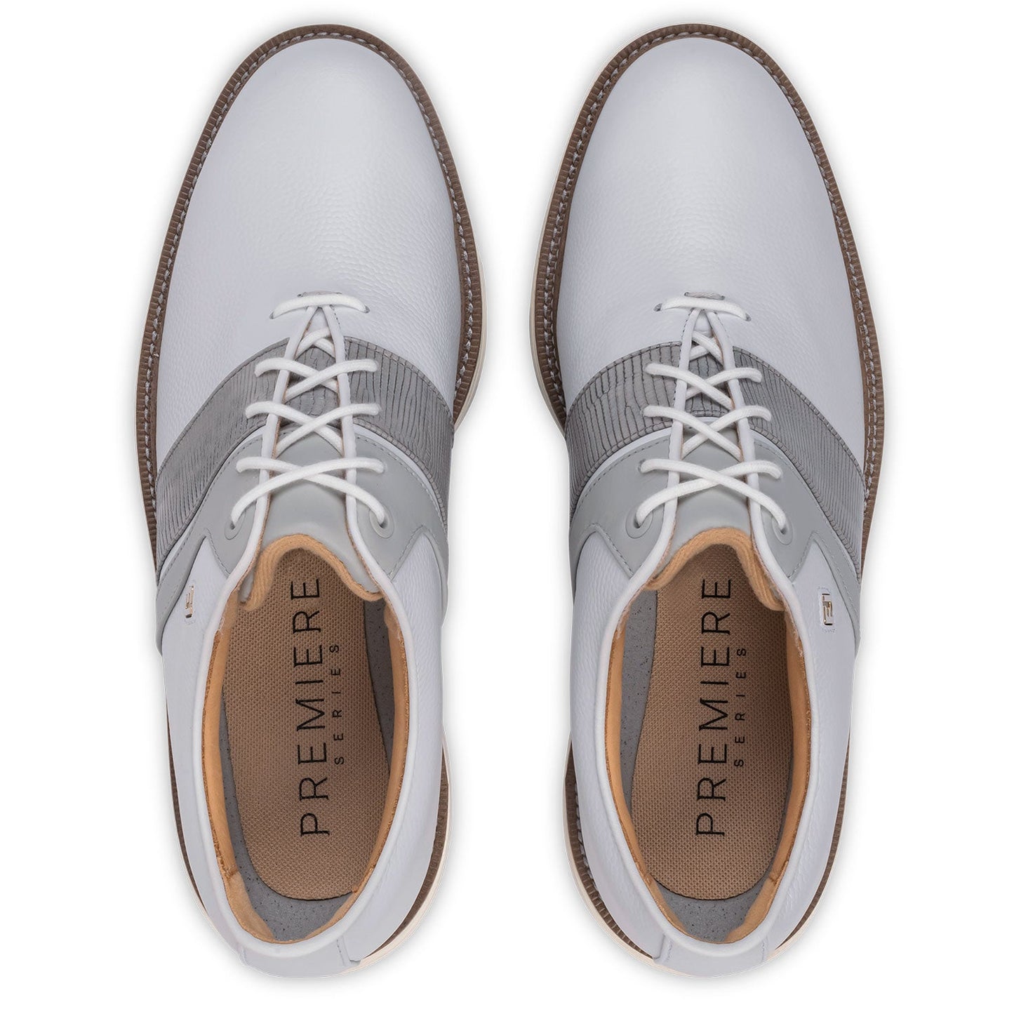 FootJoy Premiere Series Packard Golf Shoes White/Steel Grey/Gunmetal