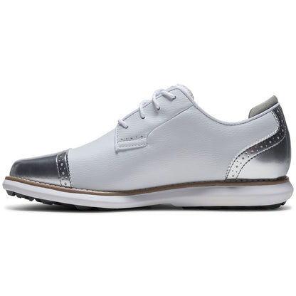 FootJoy Women's FJ Traditions SL Cap Toe Golf Shoes White/Platinum