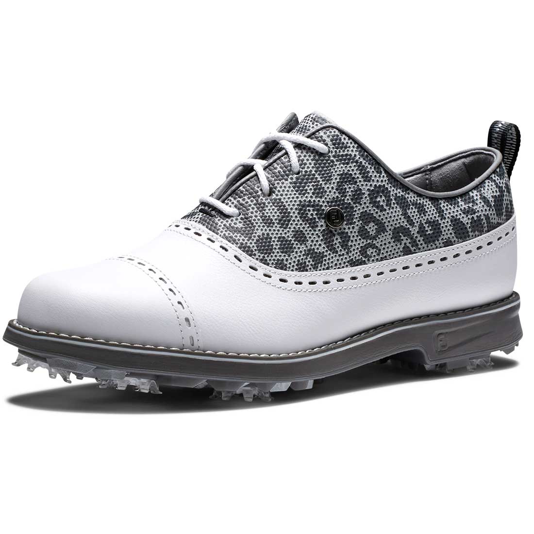 FootJoy Women's Premiere Series Cap Toe Golf Shoes White/Leopard