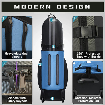 Yamato Golf Travel Bag with Hard Shell, TSA Lock & Wheels