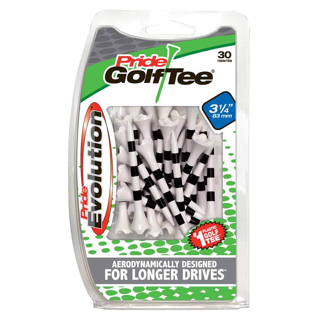 Pride Golf Tee PTS Evolution Striped Golf Tees