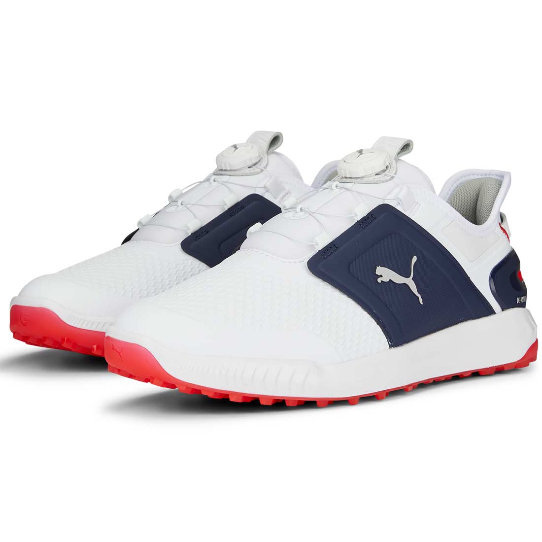 Puma Ignite Elevate Disc Golf Shoes White/Silver/Navy