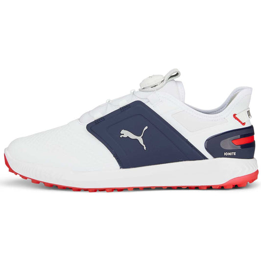 Puma Ignite Elevate Disc Golf Shoes White/Silver/Navy