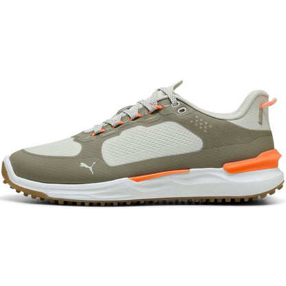 Puma Ignite Elevate X Golf Shoes Sedate Grey/Velvet Moss/Fluro Orange