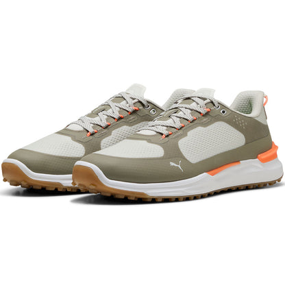 Puma Ignite Elevate X Golf Shoes Sedate Grey/Velvet Moss/Fluro Orange