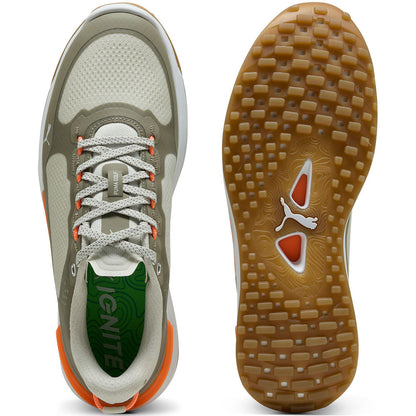 Puma Ignite Elevate X Golf Shoes Sedate Grey/Velvet Moss/Fluro Orange