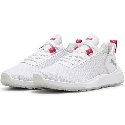 Puma Juniors Fusion Crush Sport Golf Shoes White/Garnet Rose