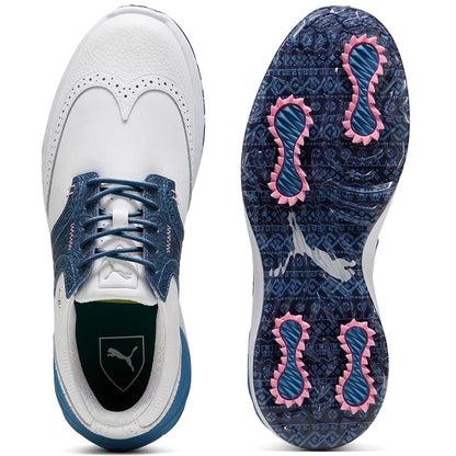 Puma PhantomCat Nitro Fair Isle Golf Shoes White/Blue Horizon