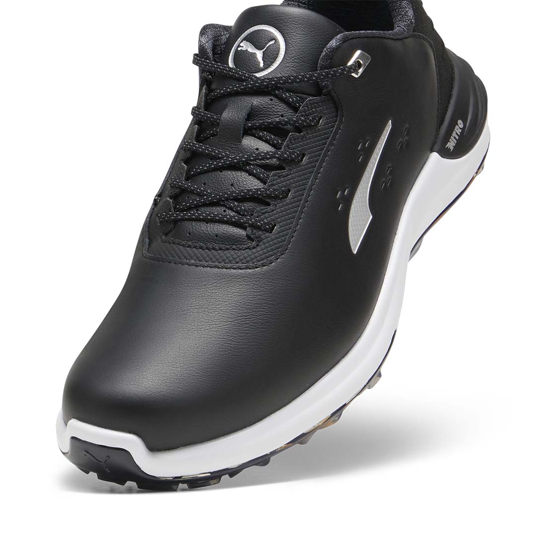Puma PhantomCat Nitro Golf Shoes Black/Silver/Yellow Sizzle