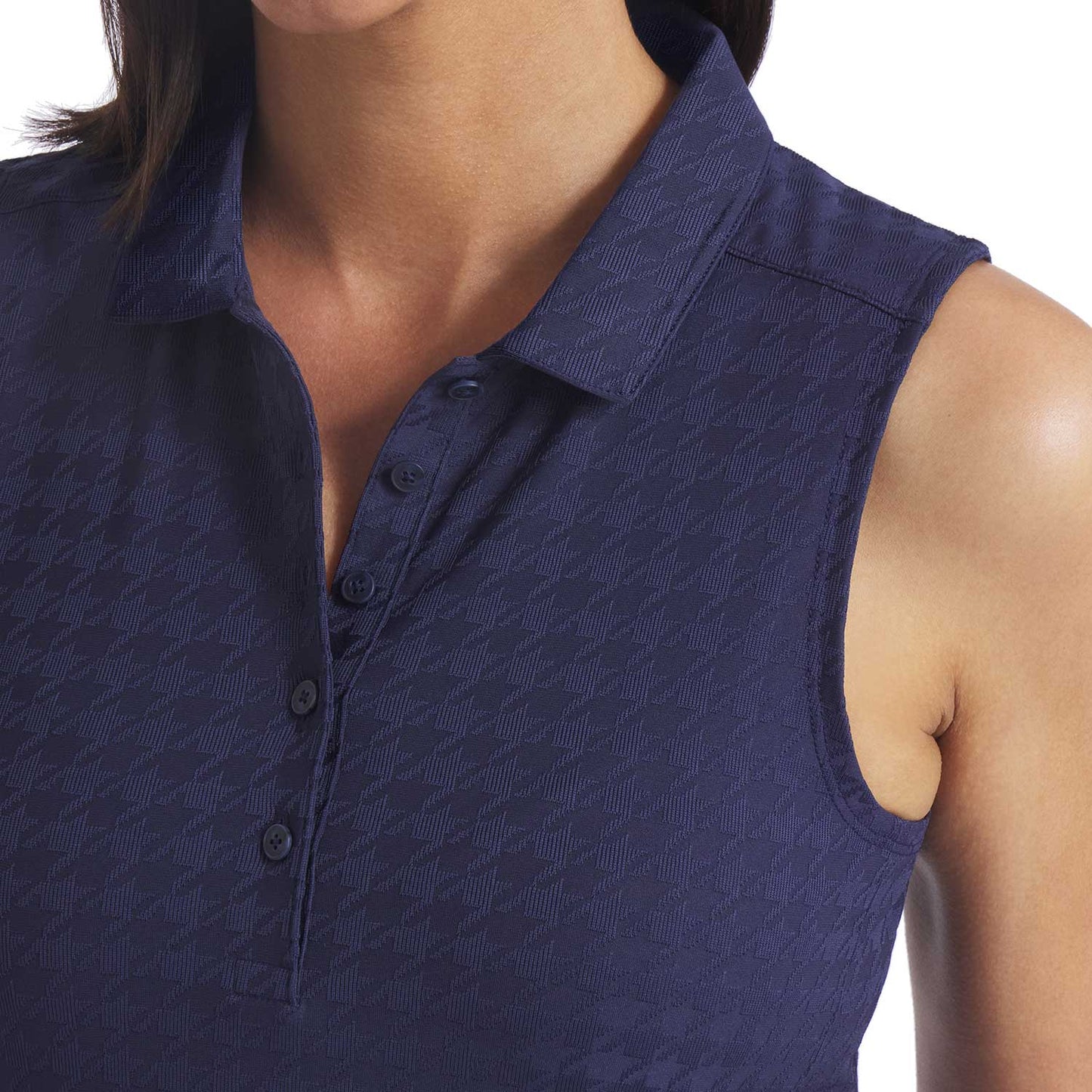 Puma Women's Houndstooth Sleeveless Golf Polo