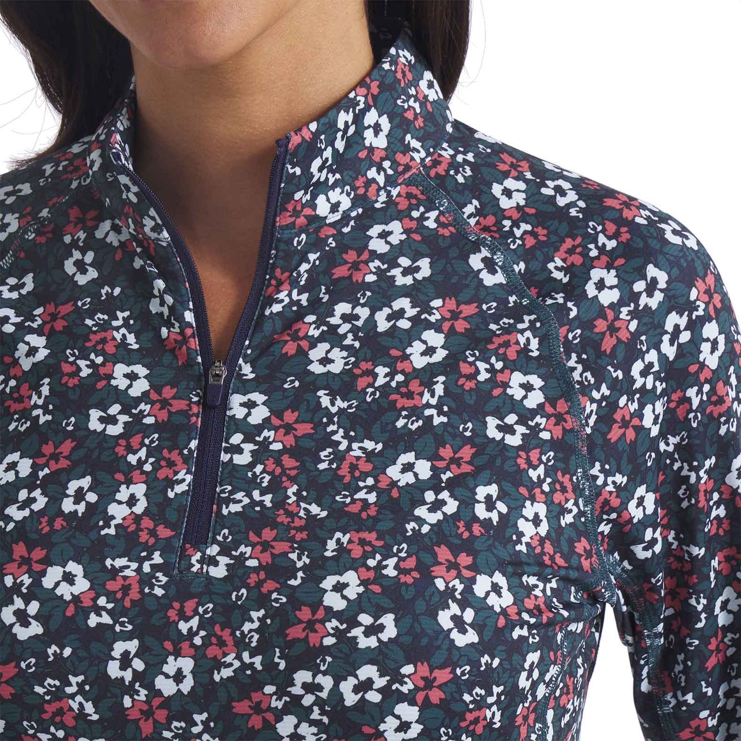 Puma Women's You-V Floral Burst Golf 1/4 Zip