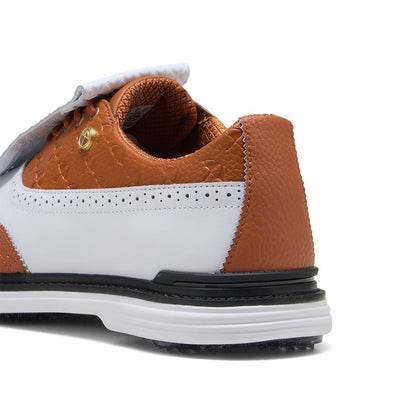 Puma x Arnold Palmer Royale Wingtip Golf Shoes White/Leather Brown/Black