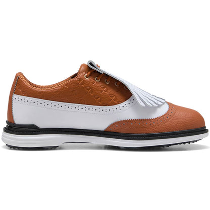 Puma x Arnold Palmer Royale Wingtip Golf Shoes White/Leather Brown/Black