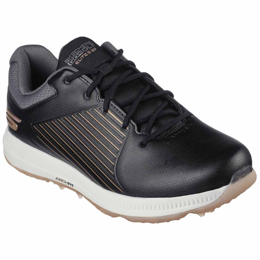 Skechers Women's Arch Fit GO GOLF Elite 5 GF Golf Shoes Black/Rose Gold