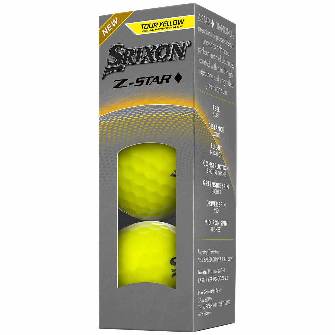 Srixon Z-Star Diamond 3 Yellow Golf Balls