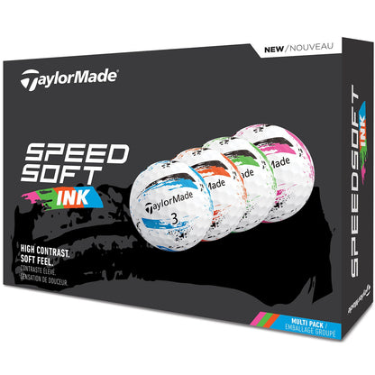 TaylorMade SpeedSoft Ink Multi Color Golf Balls