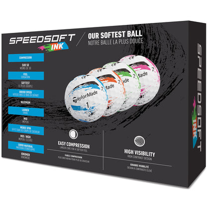 TaylorMade SpeedSoft Ink Multi Color Golf Balls
