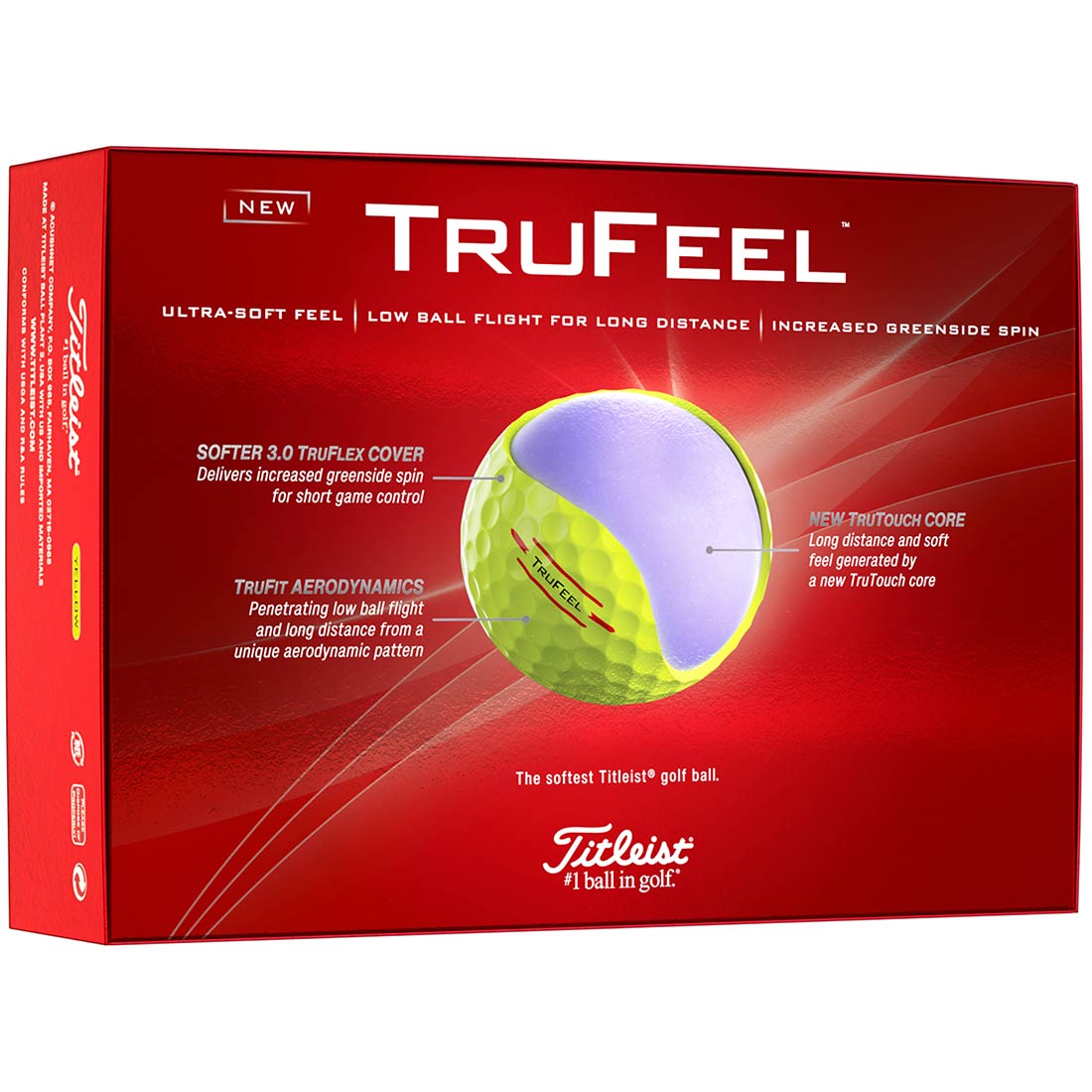 Titleist 2024 TruFeel Yellow Golf Balls