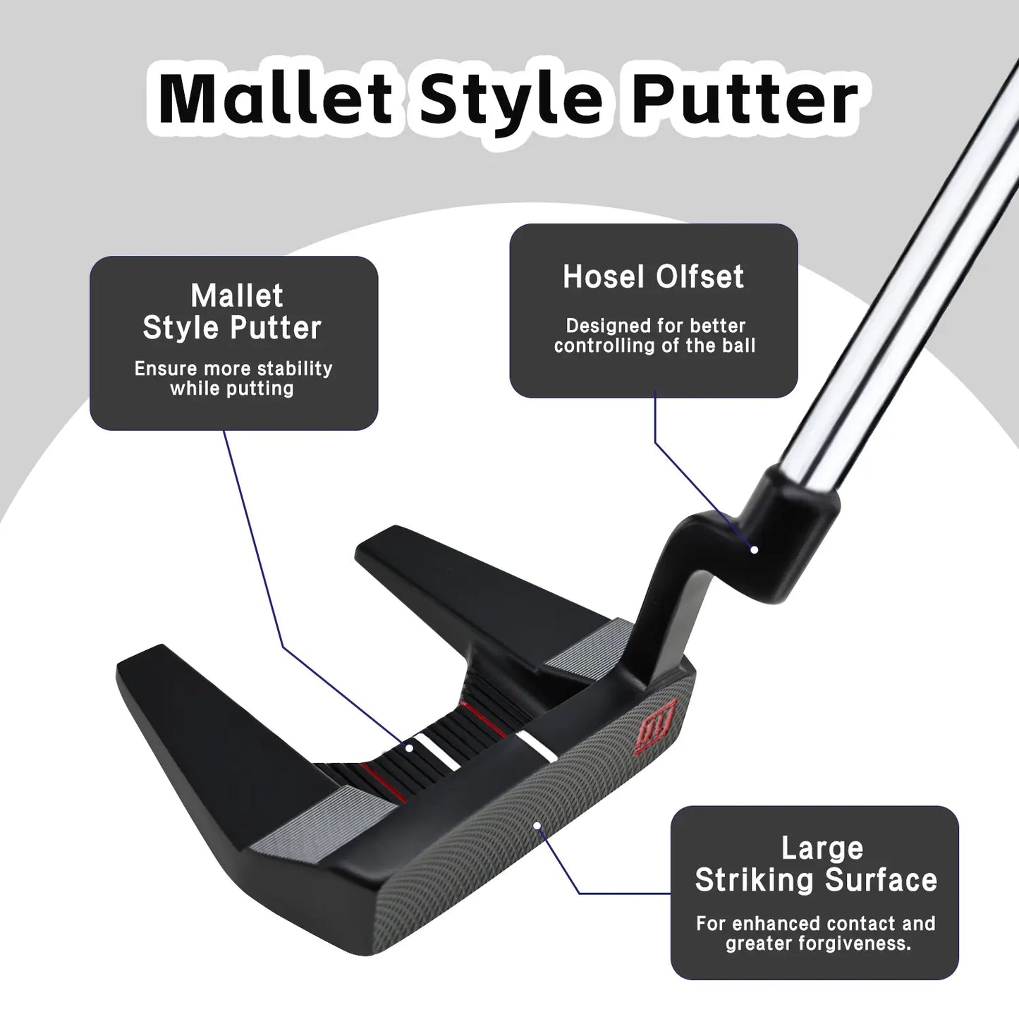Yamato Mallet Golf Putter – 35” Precision Alignment Putter with Offset Hosel & Forgiving Face