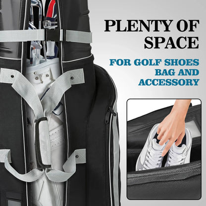 Yamato Golf Travel Bag with ABS Hard Shell & Inline Skate Wheels