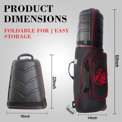 Yamato Golf Travel Bag – ABS Hard Shell, Wheels, Foldable Design