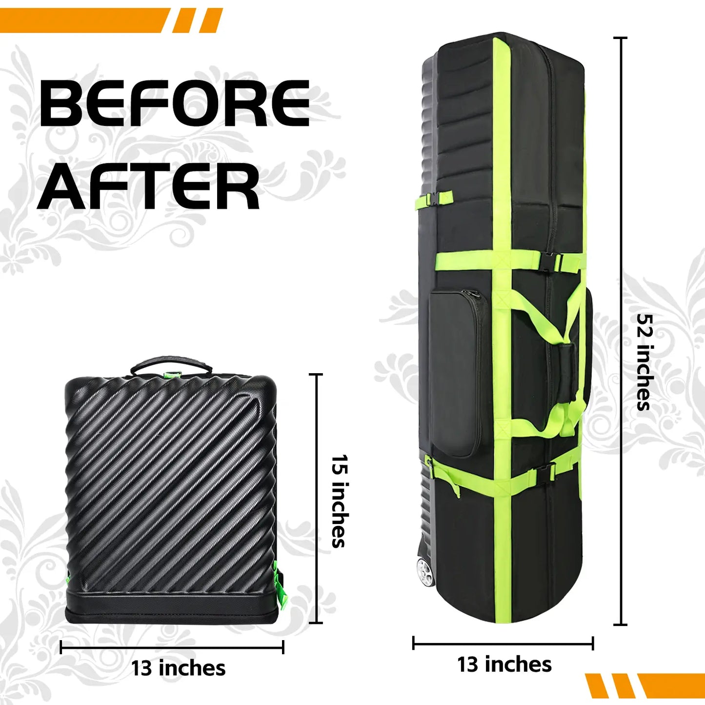 Yamato Foldable Golf Travel Hard Case – Lightweight & TSA Approved