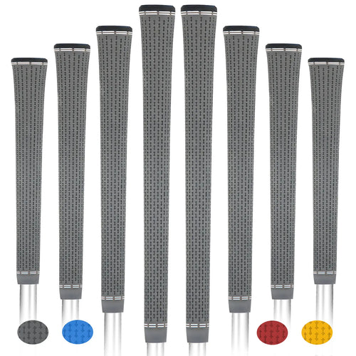 Yamato Single-Color Gray Golf Grips 8-Pack – Soft, Non-Slip Grip