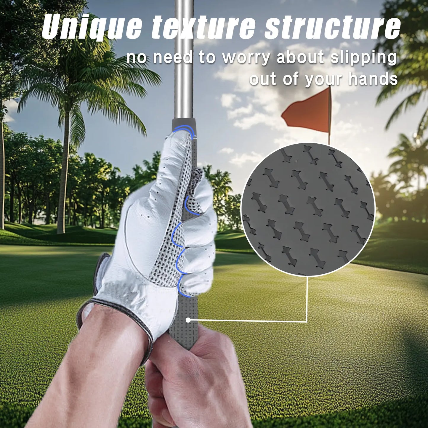 Yamato Single-Color Gray Golf Grips 8-Pack – Soft, Non-Slip Grip