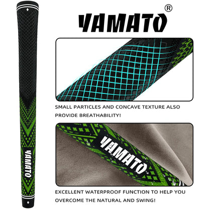 Yamato Green Golf Grips 13-Pack – Non-Slip Midsize/Standard Grips