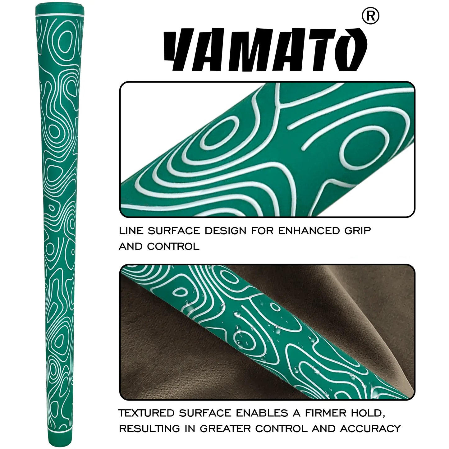 Yamato Women’s Golf Grips 13-Pack – Green with White Wave