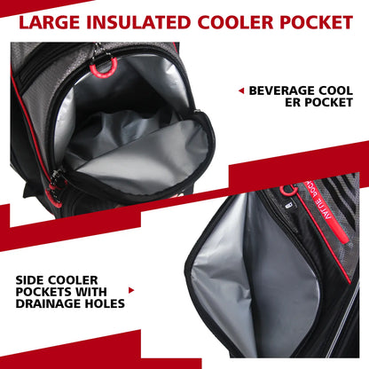 Yamato Golf Cart Bag – 14 Way Lightweight Organizer with Rain Cover