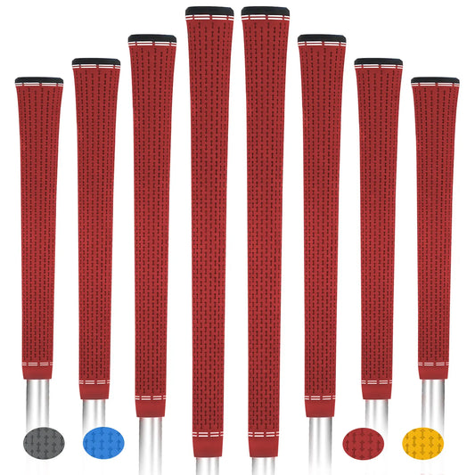 Yamato Single-Color Red Golf Grips 8-Pack – Soft, Non-Slip Grip