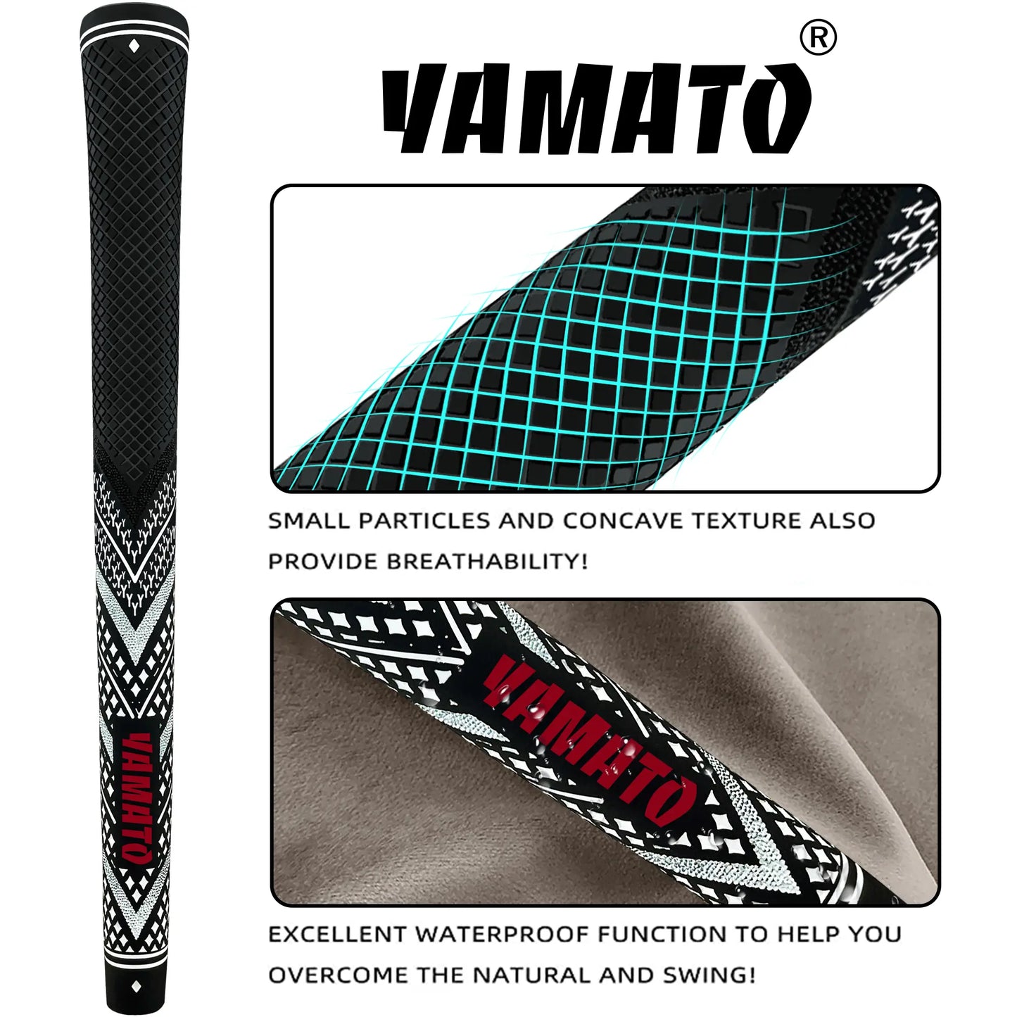 Yamato White Golf Grips 13-Pack – Clean Look, All-Weather Control